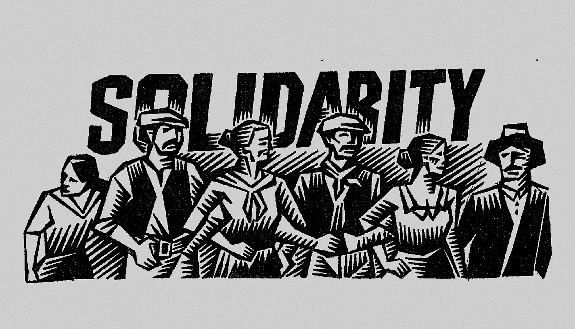 Ilustración solidarity de Clifford Harper